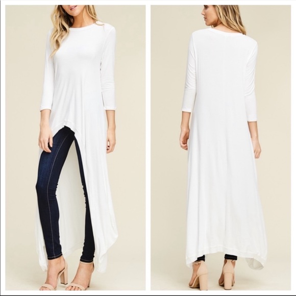 ✨RESTOCK✨Best selling high low Ivory tunic dress - Picture 3 of 4